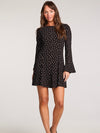 Bow Long Sleeve Dress in Black