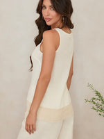 Mesh Linen White Top