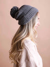 Cozy Boucle Pom Beanie Gray