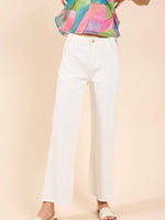 Clear Eyes Wide Leg Denim Pants in White