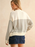 Striped Pocket Front Sweater