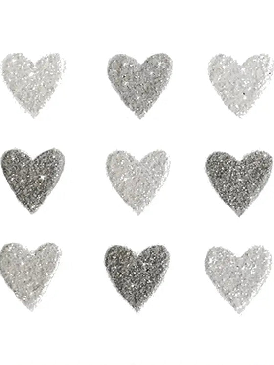 Nine Hearts Glitter Mini Card
