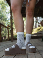 Retro Bloom Socks in Blue