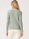Sage Waffle Twist Front Pullover Knit Sweater