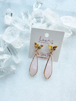 Rose Quartz Butterfly Drop Earring