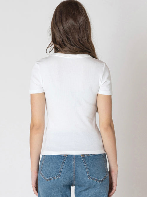 Ribbed Tee in White