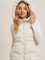 Zipper Down Hooded Vest