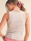 Distressed Sleeveless Top in Pale Pink