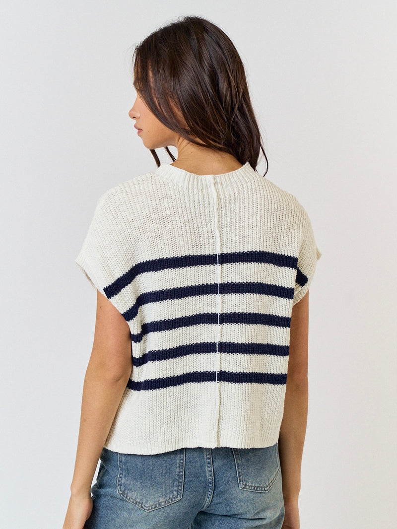 Samantha Striped High Neck Sweater