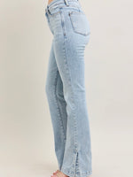Vintage Wash Side Slit Slim Boot Jean