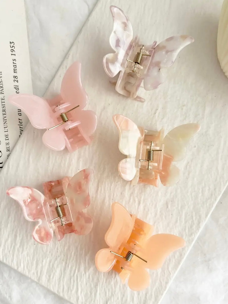Butterfly Claw Clip in Assorted Pink