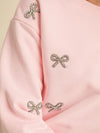 Pink Bow Bedazzled Sweatshirt