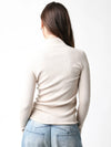 Ribbed Mockneck Long Sleeve in Oatmeal