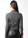 Ribbed Mockneck Long Sleeve in Dark Grey