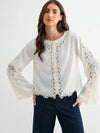 Scalloped Embroidered Belle Sleeve Top