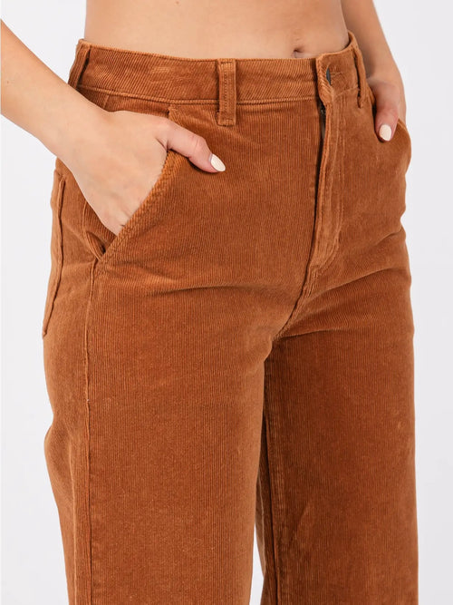 Wylie Wide Leg Corduroy Pant in Camel