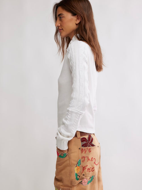 Breezy Slit Sweater Thermal Top