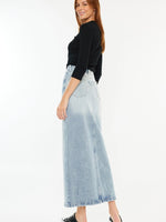 Kira Split Front Denim Maxi Skirt