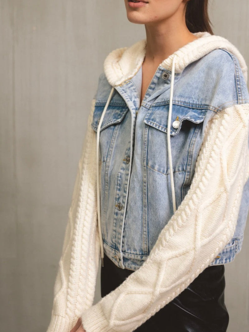 Denim Sweater Jacket