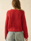Ophelia Button Front Cardigan Sweater in Red
