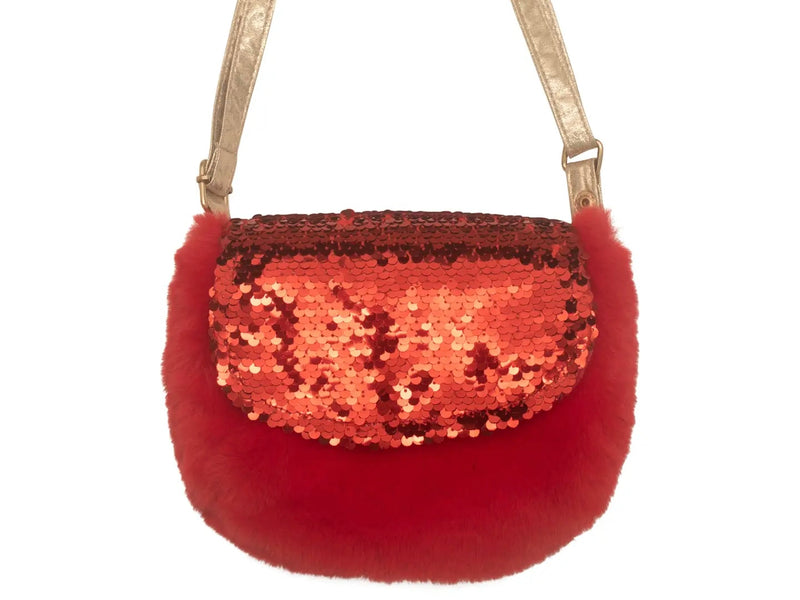 Sequin Red Velvet Bag