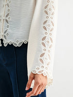 Scalloped Embroidered Belle Sleeve Top