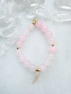 Rose Quartz Rhinestone Feather Deka Stretch