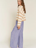 Adrianna Beige Striped Sweater