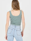 Notch Neck Tank Top in Sage
