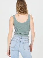 Notch Neck Tank Top in Sage