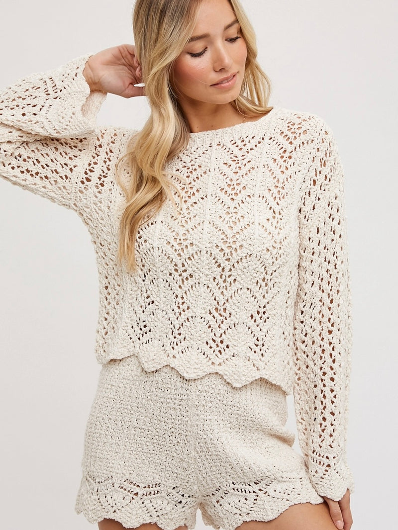 Lyla Open Knit Sweater in Natural