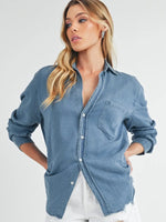 Dark Washed Denim Button Up Lora Shirt