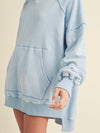 Essentially Yours Side Slit Hooded Sweatshirt in Sky