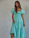 Mint Puff Sleeve Maxi Dress