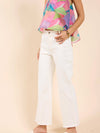 Clear Eyes Wide Leg Denim Pants in White