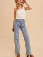 FINAL SALE Pointelle Stitch Cropped Sweater Tank in White