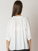 Soft Pleated White Blouse