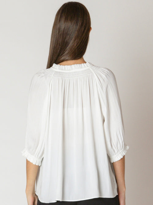 Soft Pleated White Blouse