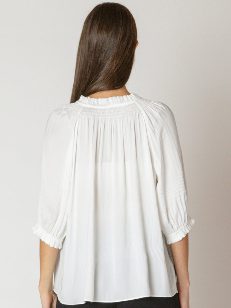 Soft Pleated White Blouse