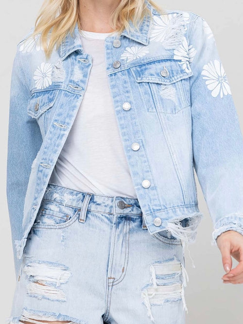 Daisy Distressed Denim Jacket