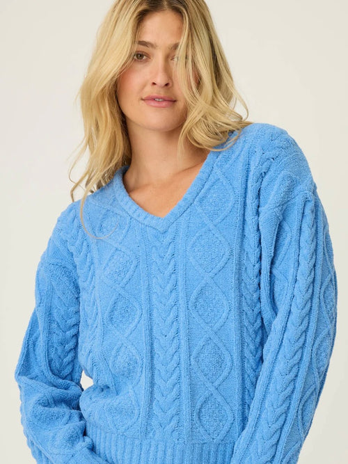 Chenille Cozy Cable Knit in Sea