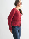 Crimson Detail Crochet Cardigan