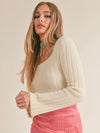 FINAL SALE Camille Square Neck Sweater in Cream