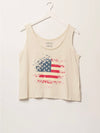American Flag Splatter Scoop Neck Graphic Tank Top