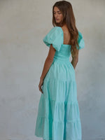Mint Puff Sleeve Maxi Dress