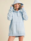 Essentially Yours Side Slit Hooded Sweatshirt in Sky