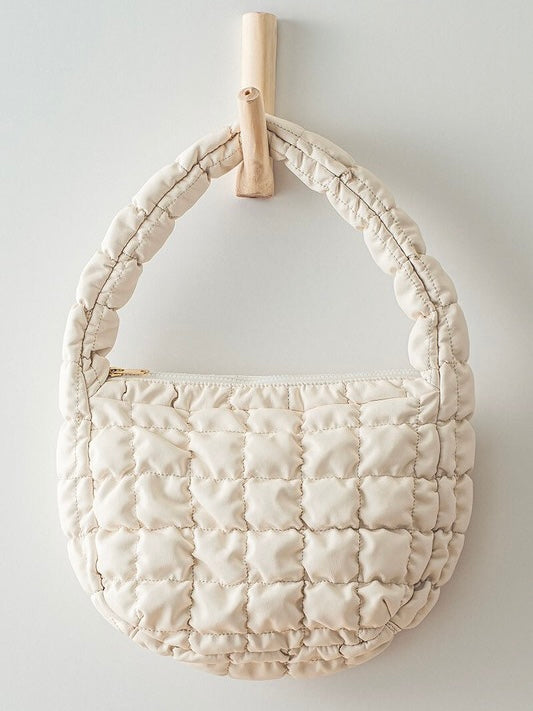 Vegan Leather Quilted Tote Bag