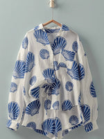 Seaside Blue Shell Gauze Short