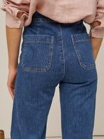 Vintage Button Jeans in Dark Blue