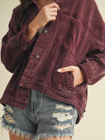 Cherry Denim Oversized Jacket